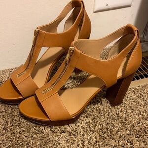 Franco Sarto Tan Block Heel Sandals